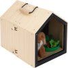 small foot Plush rabbit in a hutch with a run