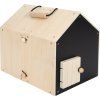small foot Plush rabbit in a hutch with a run