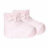 perle openwork ankle socks with bow