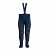 merino wool tights elastic suspenders navy blue