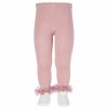 leggings tulle ruffles ankles pale pink 2