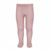 perle openwork tights lateral spike pale pink