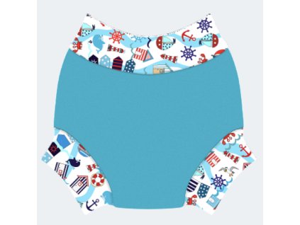 Swim nappy Neoprénové plavky Tyrkysové s majákom S