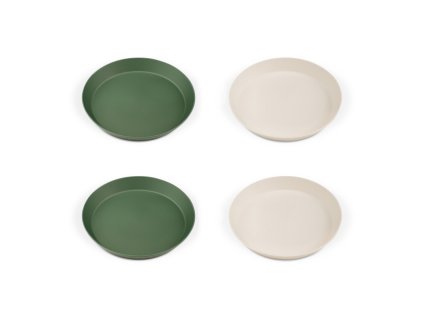 citron sada talirku z bio materialu 4ks zelena kremova