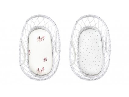 Prestieradlo Sleepee We Care do kočíka, košíka a kolísky Jungle Bird/Šedé bodky