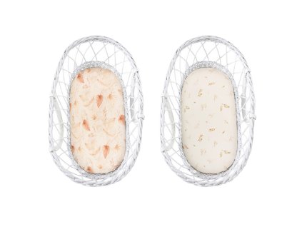 Prestieradlo Sleepee We Care do kočíka, košíka a kolísky Bohemian Sand/Bohemian Botanic