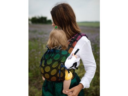 Kinder Hop Rastúci ergonomický nosič Multi Soft Dots Rainbow 100% bavlna, žakár