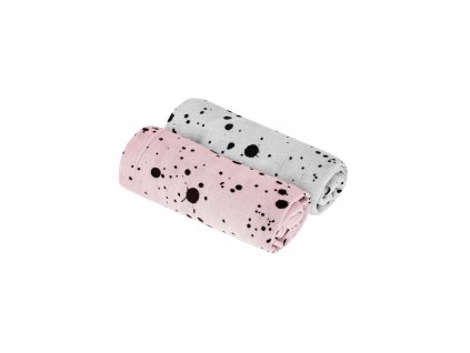 Mušelinové bambusové plienky Sleepee Big Nappies 2 ks šedá/ružová