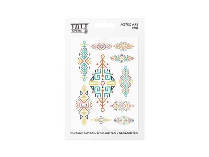 TATTonMe Vodeodolné dočasné tetovačky Umenie Aztékov mix