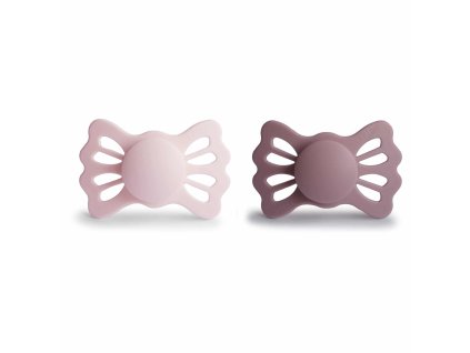 DVOJBALENIE SYMETRICKÝCH CUMLÍKOV FRIGG LUCKY WHITE LILAC/ TWILIGHT MAUVE, 6-18M, SILIKÓN