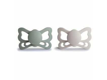 DVOJBALENIE ANATOMICKÝCH CUMLÍKOV FRIGG BUTTERFLY SAGE/ SILVER GRAY, 6-18M, SILIKÓN