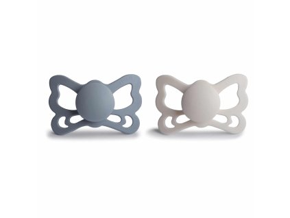 DVOJBALENIE ANATOMICKÝCH CUMLÍKOV FRIGG BUTTERFLY GREAT GRAY/ SILVER GRAY, 6-18M, SILIKÓN