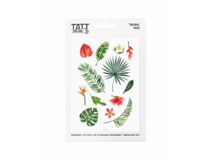 TATTonMe Vodeodolné dočasné tetovačky Tropické rastliny mix