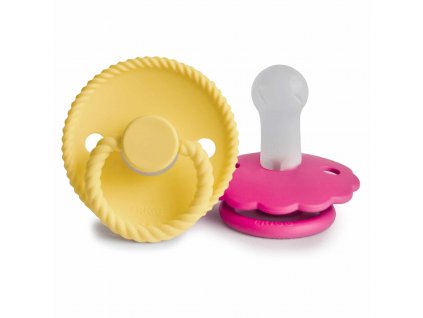 DVOJBALENIE CUMLÍKOV FRIGG ROPE/ DAISY SUNFLOWER/ FUCHSIA, 6-18M, SILIKÓN