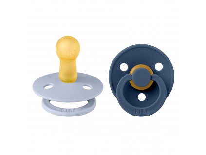BIBS Colour okruhle cumliky z prirodneho kaucuku 2ks velkost 2 DustyBlue SteelBlue 120428 5713795248810