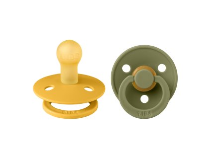 BIBS Colour cumliky z prirodneho kaucuku 2ks Honey Bee Olive velkost 1