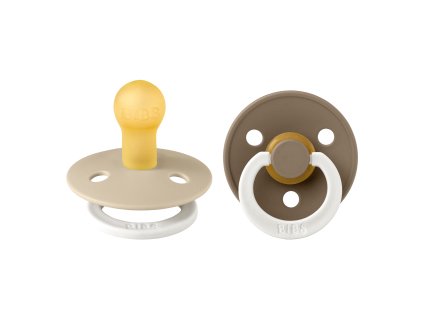 BIBS Colour cumliky z prirodneho kaucuku 2ks Nocny Vanilla Dark Oak velkost 1