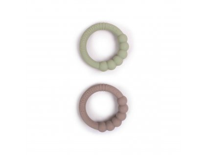 DVOJBALENIE SILIKÓNOVÝCH HRYZÁTIEK FILIBABBA WARM GREY/ OLIVE GREEN