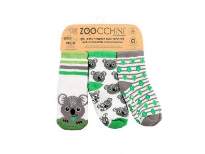 122-018-014 Zoocchini Set 3ks protišmykové ponožky Koala