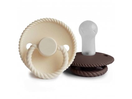 DVOJBALENIE CUMLÍKOV FRIGG ROPE CREAM/ COCOA, 6-18M, SILIKÓN