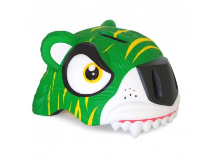 100101-02-01 CrazySafety Detska Cykloprilba Tiger zelený