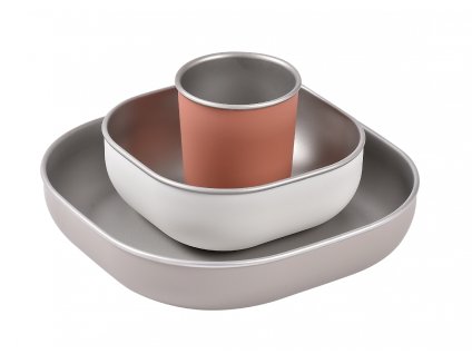 Jedálenská sada nerez 3-dielna Terracotta