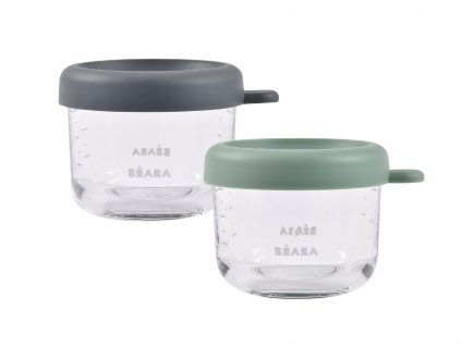 Tégliky na jedlo sklenené 2x 150 ml Green Grey