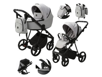 ADAMEX Kočík kombinovaný Blanc Standard Grey