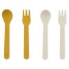 ECO plastový príbor Trixie 2 lyžice /2 vidličky - mustard