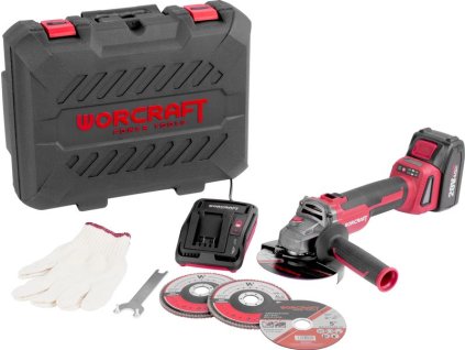 Worcraft CAG-S20LiBH Aku bezuhlíková úhlová bruska 20V, 125mm,1x aku 4,0Ah,nabíječka,kufr