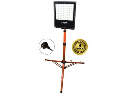 Solight WM100WFVS LED venkovní reflektor, 100W, 8500lm, AC 230V, vysoký stojan černá