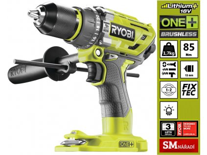 Ryobi R18PD7-0 Aku příklepová bezuhlíková vrtačka ONE+ 18V, 85Nm, bez aku a nabíječky