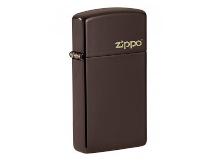 Zippo zapalovač Slim® Brown Zippo Logo