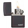 Zippo 26117 Black Matte with Zippo & Border otevřený