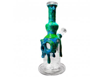 wholesale glass clay bong skull blue green