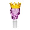 glass bowl skull crown pink