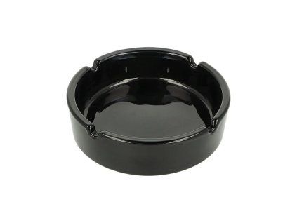 21564 cigaretovy popelnik skleneny basic cerny 10 5cm