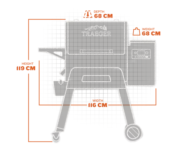 Rozměry peletového grilu traeger ironwood 650