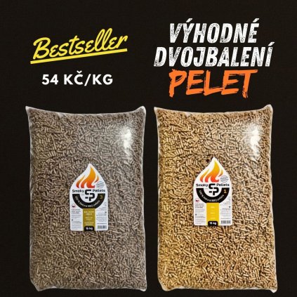 SET - Dřevěné grilovací pelety BUK (15 kg) + BUK/JASAN/OŘECH (15 kg)