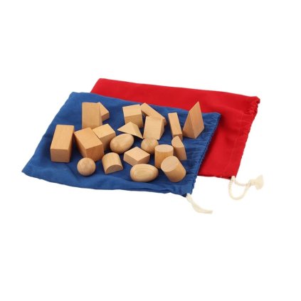 ADENA MONTESSORI Stereognostický sáček s geometrickými tělesy