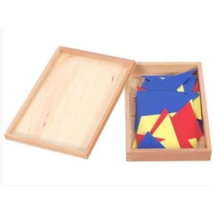 ADENA MONTESSORI Trojúhelníky v krabičce - 3 barvy