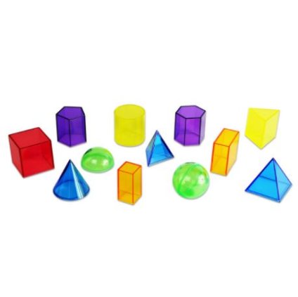 BETZOLD Geometrická tělesa - 12ks průhledné barevné