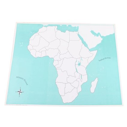 ADENA MONTESSORI Kontrolní mapa Afrika  slepá