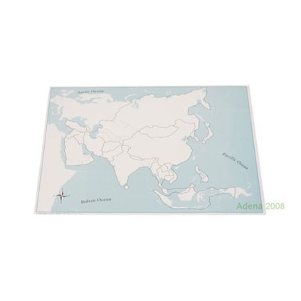 ADENA MONTESSORI Kontrolní mapa Asie  slepá