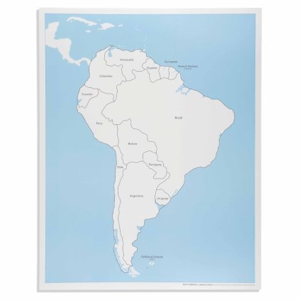 ADENA MONTESSORI Kontrolní mapa Jižní Amerika
