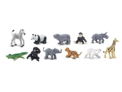 SAFARI Ltd figurky Mláďata ze ZOO ve lněném pytlíku