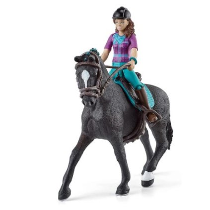 SCHLEICH - Hnědovlasá Lisa s pohyblivými kloubami na koni