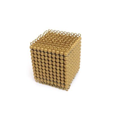 GM0901 5 one golden bead cube of 1000