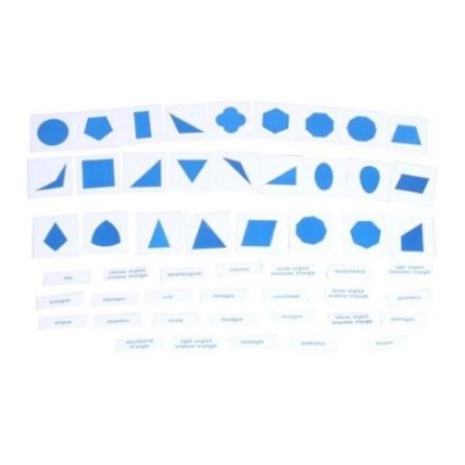 ADENA MONTESSORI Označující karty ke geometrické komodě - EN