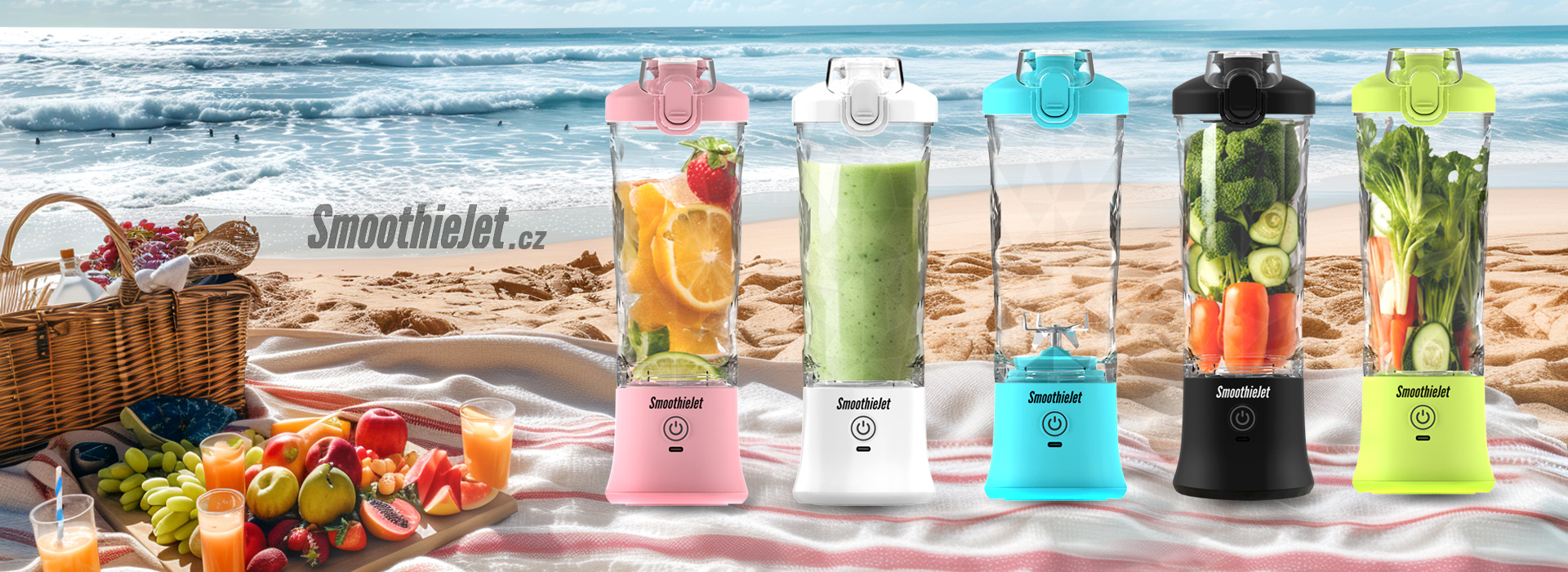 Přenosný usb smoothie mixer o objemu 600 ml od značky SmoothieJet